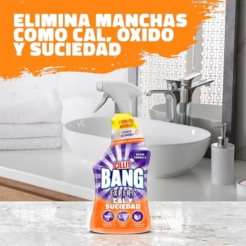 BANG ▫️ Cillit Calcário e Sujeira, potente produto de limpeza para casa de banho e cozinha, em formato de spray - 1 L, 6