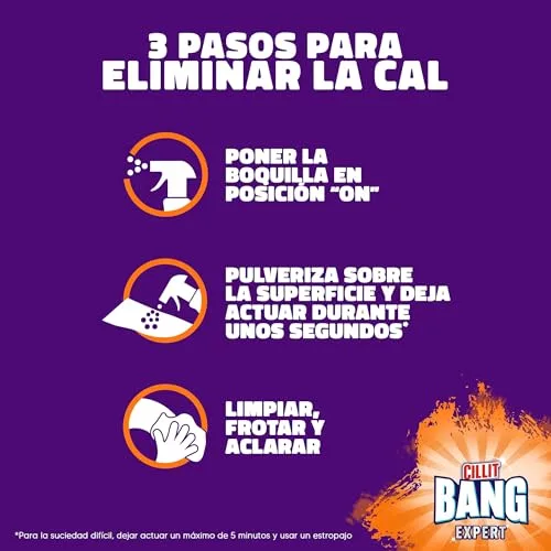 BANG ▫️ Cillit Calcário e Sujeira, potente produto de limpeza para casa de banho e cozinha, em formato de spray - 1 L, 7