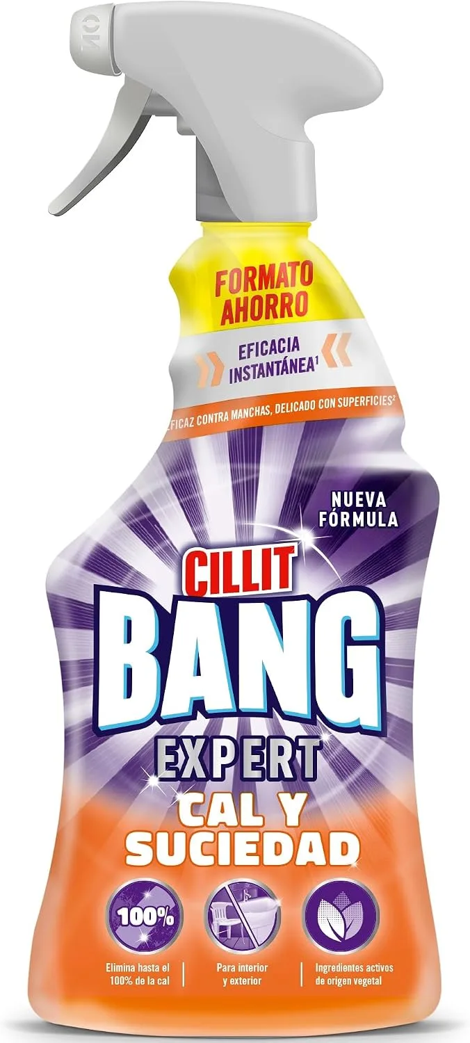 BANG ▫️ Cillit Calcário e Sujeira, potente produto de limpeza para casa de banho e cozinha, em formato de spray - 1 L,