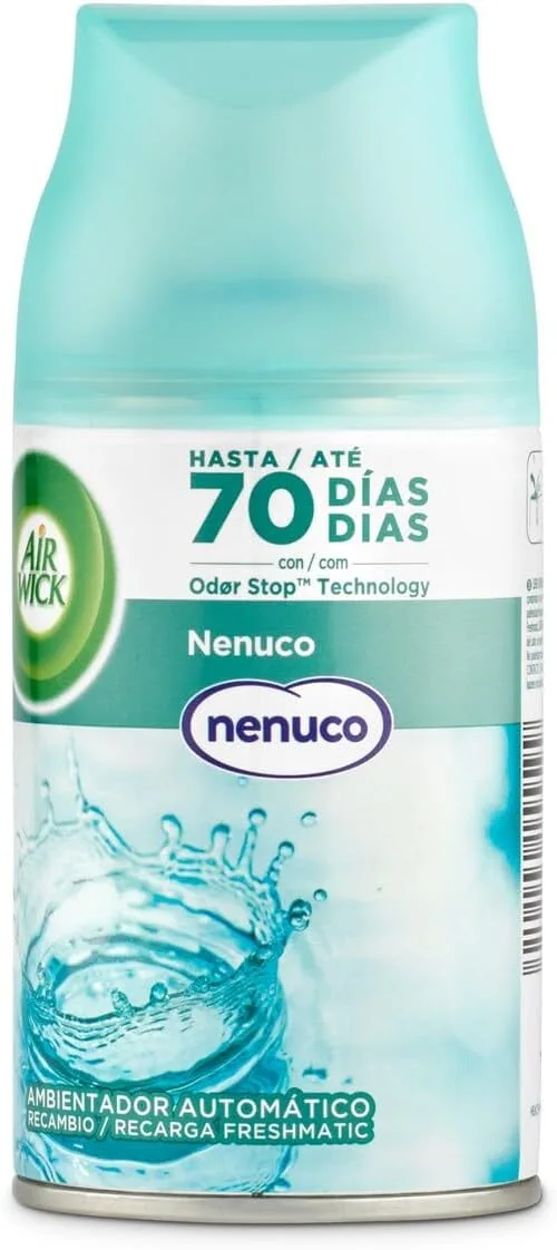 Air Wick ▫️ Freshmatic - Recarga de ambientador automático em spray, essência para a casa com aroma a..., preto, Nenuco, Fresca, 250 mililitros