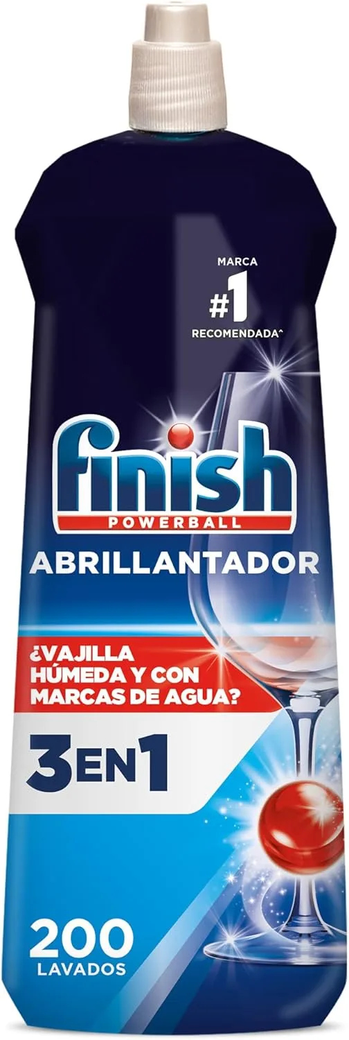 Finish ▫️ Gel de acabamento brilhante para máquina de lavar louça, louça seca, brilhante e sem marcas - 200 ciclos de lavagem.