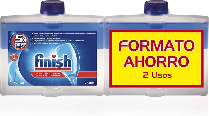 Finish ▫️ Limpiamáquinas líquido para máquina de lavar louça - 250 ml x 2 - contra gordura e calcário