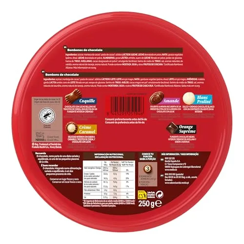 NESTLÉ CAJA ROJA ▫️ NESTLÉ caixa vermelha de bombons em lata de 250 gr 2