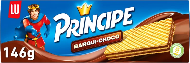 Principe ▫️ Príncipe Barqui-Biscoitos de Bolacha Recheados com Finas Camadas de Chocolate 145g