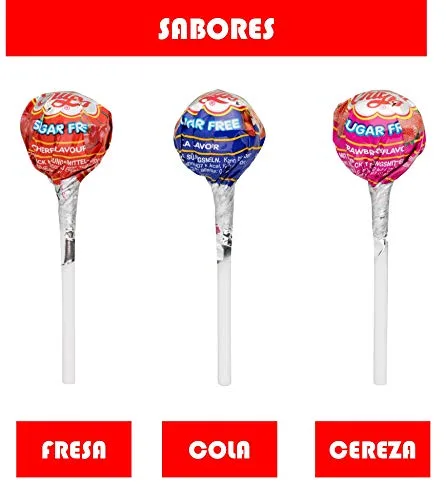 Chupa Chups ▫️ Sem Açúcar, Caramelo com Pau em Vários Sabores, Embalagem de 120 unidades de 11 gr. (Total: 1 320 gr.) 3
