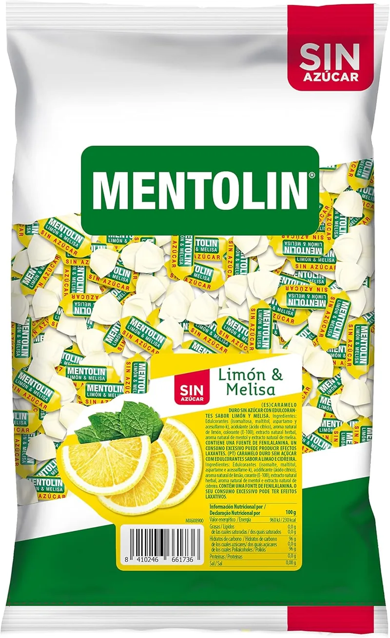 Mentolín ▫️ Limão e Melisa - Caramelo Balsâmico sem Açúcar - 1000 g