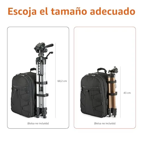 Amazon Basics ▫️ Tripé para Câmara de 127 cm/50 pol., Leve, com Bolsa, Altura Ajustável, para Câmaras Reflex Digitais, Cor Champanhe 6