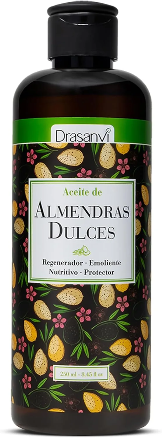 Drasanvi ▫️ ÓLEO DE AMÊNDOA DOCE - Especialmente nutritivo e hidratante - Ajuda a reduzir as rugas e as estrias - Adequado para todos os tipos de pele - VEGAN - 250ml