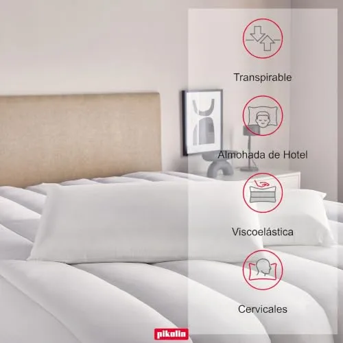 PIKOLIN ▫️ Pack 2 Almofadas de hotel viscoelásticas de 70 cm com capa dupla 5
