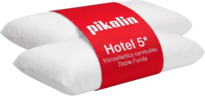 PIKOLIN ▫️ Pack 2 Almofadas de hotel viscoelásticas de 70 cm com capa dupla