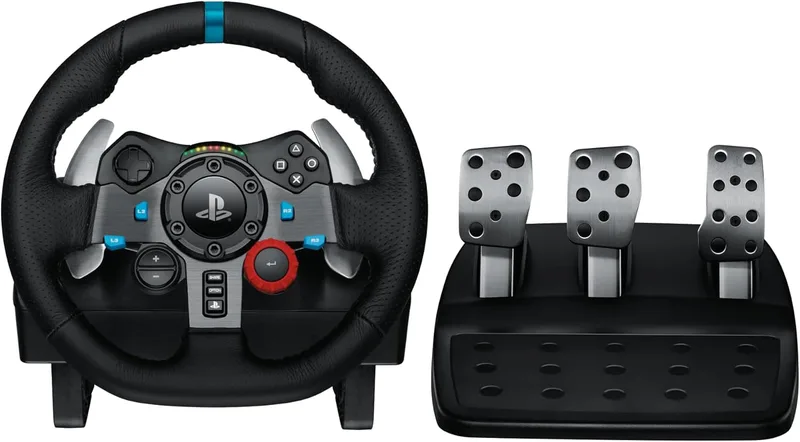 Logitech G ▫️ G29, Driving Force: Volante de Corrida e Pedais, Force Feedback, Alumínio Anodizado, Manetes de Mudança, USB 2.0/Com fio, PS4, PS3, Windows 10.81, Windows 8, Windows 7, Mac OS - Preto