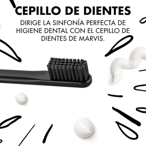 Marvis ▫️ Escova de Dentes Manual com Capa Protetora, Preta 4