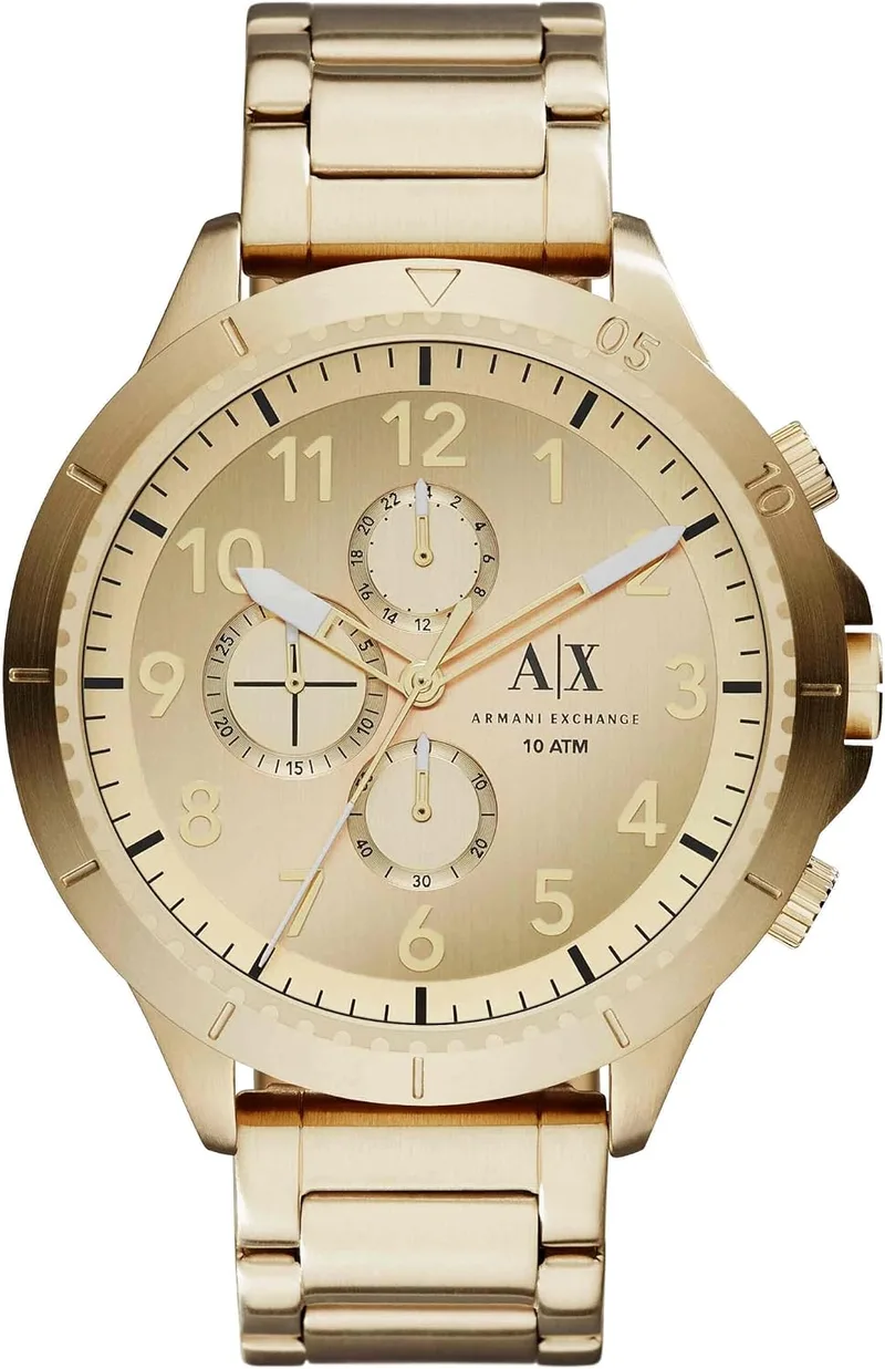 Armani Exchange ▫️ Relógios para homem, movimento de quartzo cronógrafo e caixa de 50 mm com bracelete em aço inoxidável
