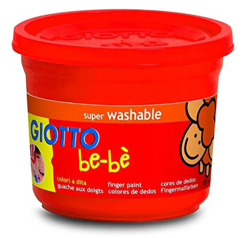 Giotto be-bè ▫️ Tinta para Pintar com os Dedos Lavável, Frascos, Cores variadas, 4 x 150 ml 5
