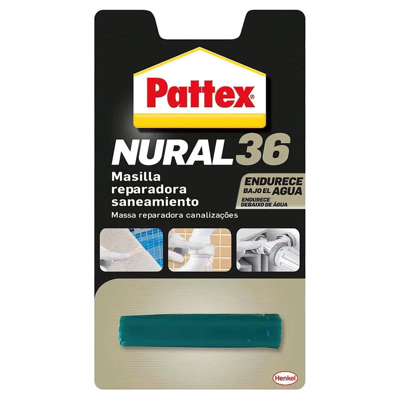 Pattex ▫️ Nural 36, massa de reparação sem solventes, branco, 48g (14010135)