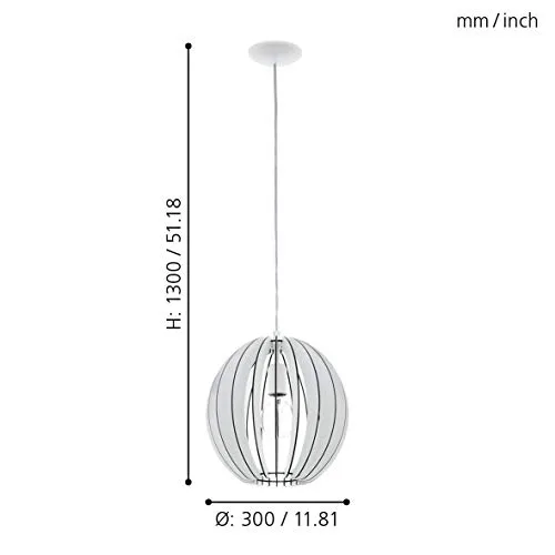 Eglo ▫️ Candeeiro suspenso de madeira Cossano, 1 luz, candeeiro suspenso 6
