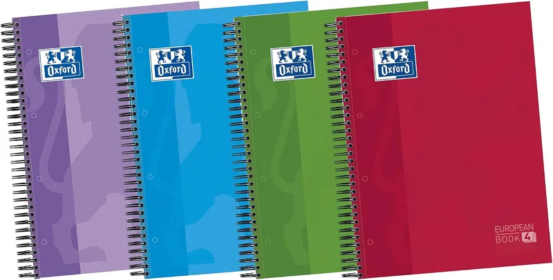 Oxford ▫️ Classic - Conjunto de 5 cadernos com espiral dupla e capa extra-resistente, A4+