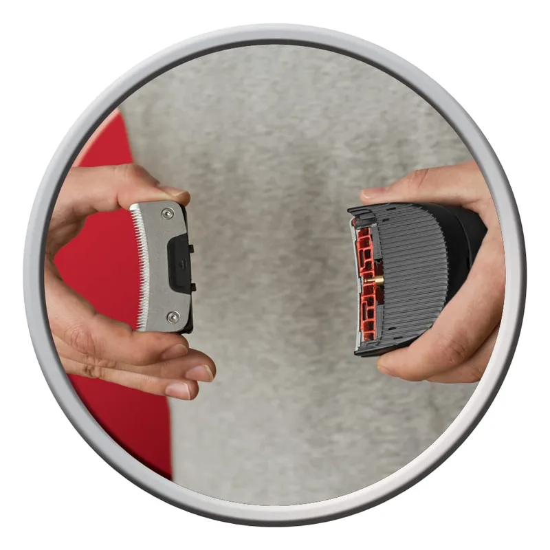 Remington ▫️ Máquina de cortar cabelo para homem com lâminas auto-afiáveis em aço inoxidável, tecnologia Curve-cut para utilização por conta própria, 0,5-15 mm, QuickCut com 9 pentes, cabo/bateria, lítio, estojo HC4250 6