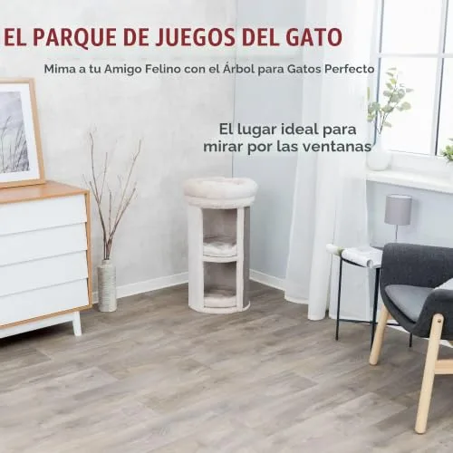 TRIXIE ▫️ Mexia - Torre para gatos de 2 andares, plataforma superior com cama removível, almofadas removíveis de 15,75 x 15,75 x 29 polegadas 3