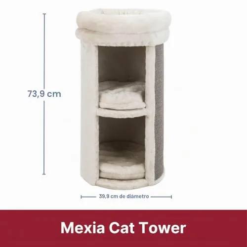 TRIXIE ▫️ Mexia - Torre para gatos de 2 andares, plataforma superior com cama removível, almofadas removíveis de 15,75 x 15,75 x 29 polegadas 4