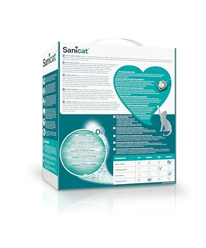 Sanicat ▫️ Areia aglomerante Active White com flor de lótus, fabricada a partir de minerais naturais com controlo de odores garantido, absorve a humidade e facilita a limpeza, capacidade de 6 L 2