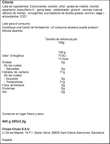Happydent ▫️ Hierbabuena, Pastilha elástica sem açúcar - 200 unidades 2
