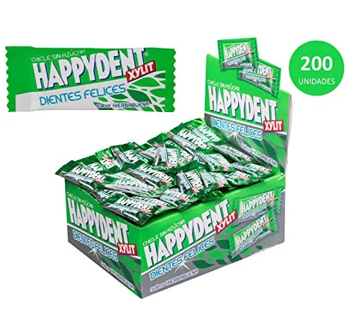 Happydent ▫️ Hierbabuena, Pastilha elástica sem açúcar - 200 unidades 4