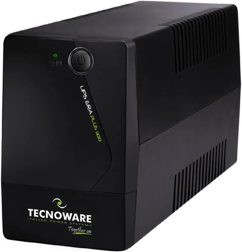 Tecnoware Power Systems ▫️ UPS 1100VA para PC/Modem, NO Gaming/Console, UPS ERA PLUS, 2 Schuko, Software, proteção contra apagões e sobretensões para PC, modem, vigilância por vídeo, POS, POS, NAS, POS