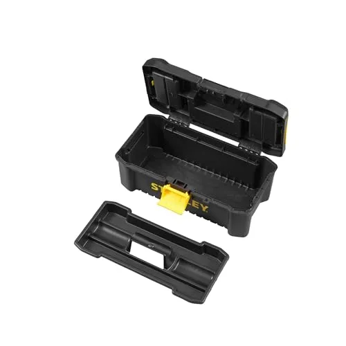 STANLEY ▫️ Caixa de ferramentas em plástico com fecho de plástico, 32 x 18,8 x 13,2 cm, pega ergonómica, organizadores na tampa, tabuleiro interior removível, orifício para cadeado, STST1-75514 2