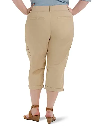 Lee ▫️ Calças Capri Plus Size com corte descontraído, cintura em malha Austyn e estilo cargo - Capri para mulher 2