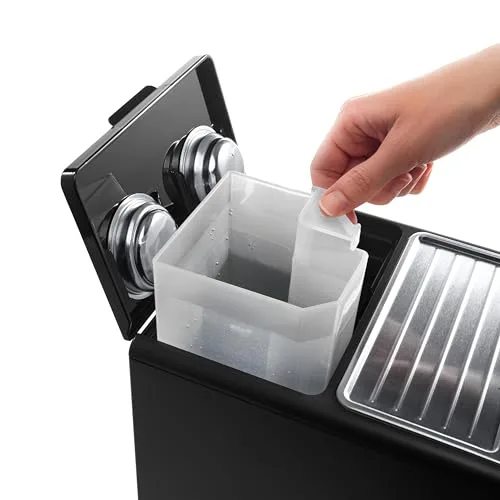 De'Longhi ▫️ Máquina de café tradicional com bomba para expresso e cappuccino, para café moído e cápsulas, 2 chávenas em simultâneo, depósito de água de 1,1 l, 1100 W, ECP 33.21, preto e prateado 5