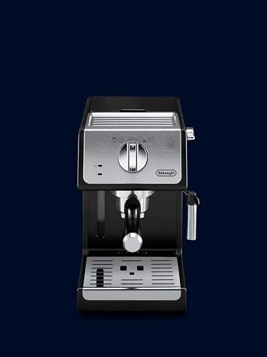 De'Longhi ▫️ Máquina de café tradicional com bomba para expresso e cappuccino, para café moído e cápsulas, 2 chávenas em simultâneo, depósito de água de 1,1 l, 1100 W, ECP 33.21, preto e prateado 6