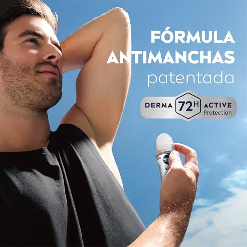 NIVEA MEN ▫️ Black & White Invisible Original - Desodorizante Invisível para Homem em roll-on - 72 horas de proteção antitranspirante - Sem álcool - Combate ao suor, ao odor, às manchas, à irritação e aos resíduos - Embalagem com 6 x 50 ml 5