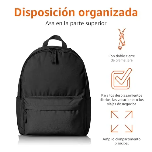 Amazon Basics ▫️ Mochila Clássica/para o Dia-a-dia/Escolar Preta, 1 unidade 2