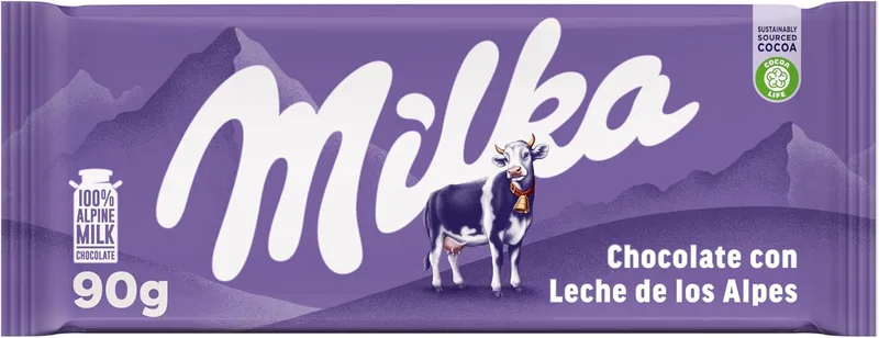 Milka ▫️ Chocolate de Leite Alpino em tabletes, 90g