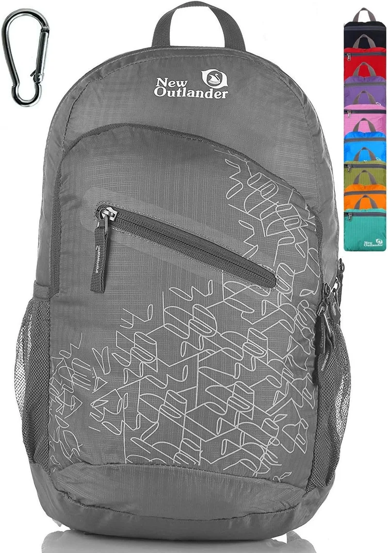 Outlander ▫️ Mochila ultraleve, dobrável e resistente à água para viagens e caminhadas; prática mochila dobrável para acampar ao ar livre | Resistente à água