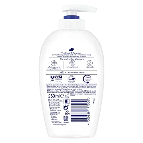 Dove ▫️ Sabonete Líquido para as Mãos com Hidratação Profunda e 5 Ingredientes Hidratantes para Todos os Tipos de Pele, Embalagem de 12 x 250 ml 4