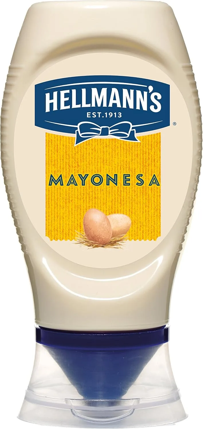 Hellmann's ▫️ Maionese em frasco dispensador grande com ovos 100% de galinhas criadas ao ar livre, 250 ml