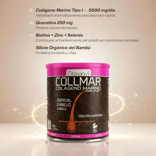 Drasanvi ▫️ Colagénio Marinho para o Cabelo | Com Biotina, Queratina, Zinco e Bambu 2