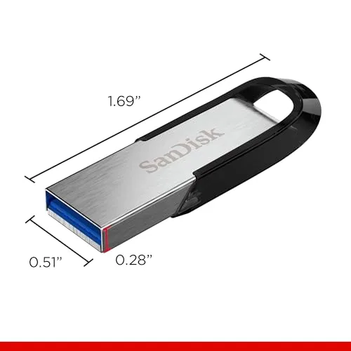 SanDisk ▫️ Ultra Flair - Pen USB 3.0 de 64 GB, com uma estrutura metálica resistente e elegante e uma velocidade de leitura de até 150 MB/s, cor preta/prateada 2
