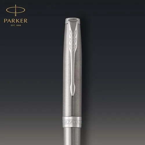 PARKER ▫️ Sonnet - Caneta esferográfica (em aço inoxidável, com acabamento em paládio e ponta média, em estojo) 5