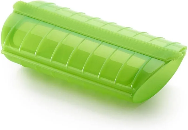 Lékué ▫️ Conjunto para cozinhar a vapor, 1-2 pessoas (650 ml), silicone platina verde