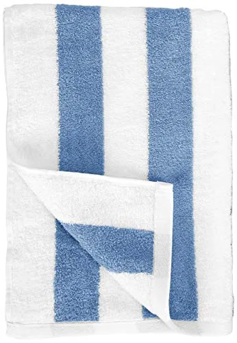 Amazon Basics ▫️ Toalha para praia, piscina, ginásio e spa, 100% algodão com padrão de riscas Cabana, 76 x 152 cm, azul claro, conjunto de 2 7