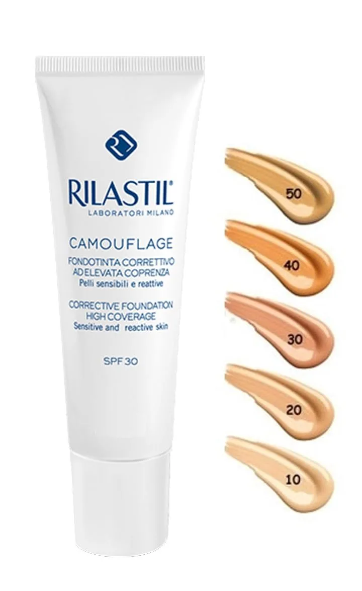 Rilastil ▫️ Maquilhagem corretora de alta cobertura, 30 ml, 50 moka