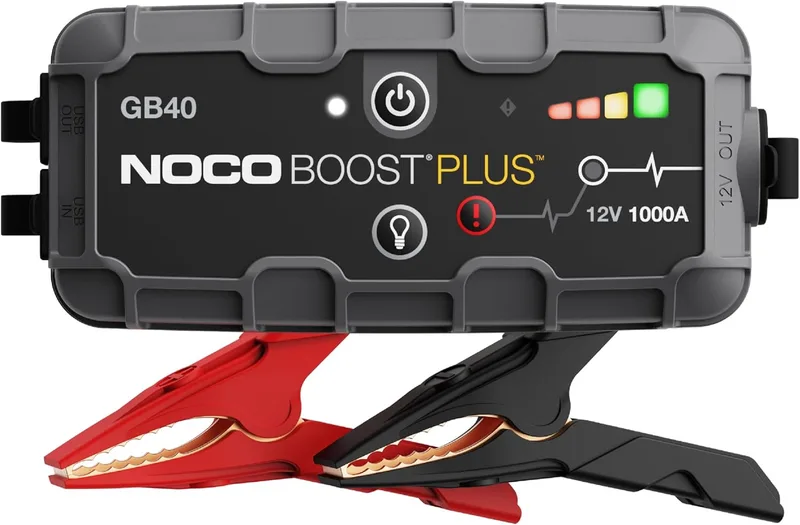 NOCO ▫️ Boost GB40: Arrancador de Bateria de Lítio UltraSafe 1000A - Proteção Anti-Faísca e de Polaridade Inversa - Banco de Energia USB e Lanterna LED - para Motores a Gasolina 6.0L e Motores a Diesel 3.0L