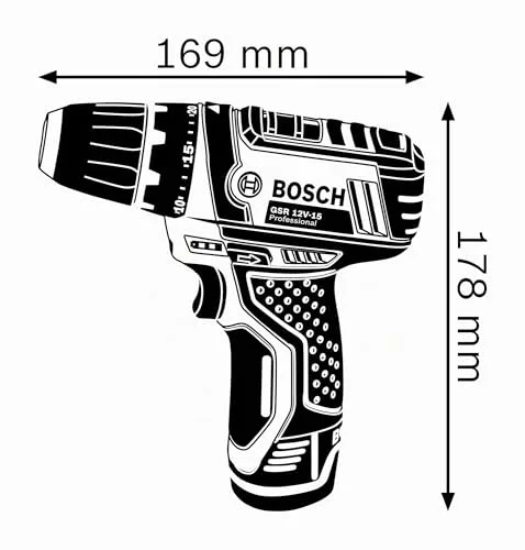 Bosch Professional ▫️ 12V System – Aparafusadora a bateria GSR 12V-15 (inclui 2 baterias de 2,0, carregador, conjunto de 39 acessórios, bolsa de ferramentas) – Conjunto exclusivo da Amazon 3