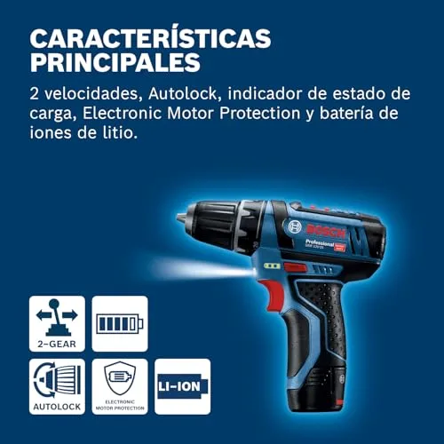 Bosch Professional ▫️ 12V System – Aparafusadora a bateria GSR 12V-15 (inclui 2 baterias de 2,0, carregador, conjunto de 39 acessórios, bolsa de ferramentas) – Conjunto exclusivo da Amazon 6