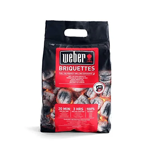 Weber ▫️ 17631 - Conjunto para lareira: 2 kg de briquetes + 6 pastilhas de ignição brancas, aço inoxidável 4