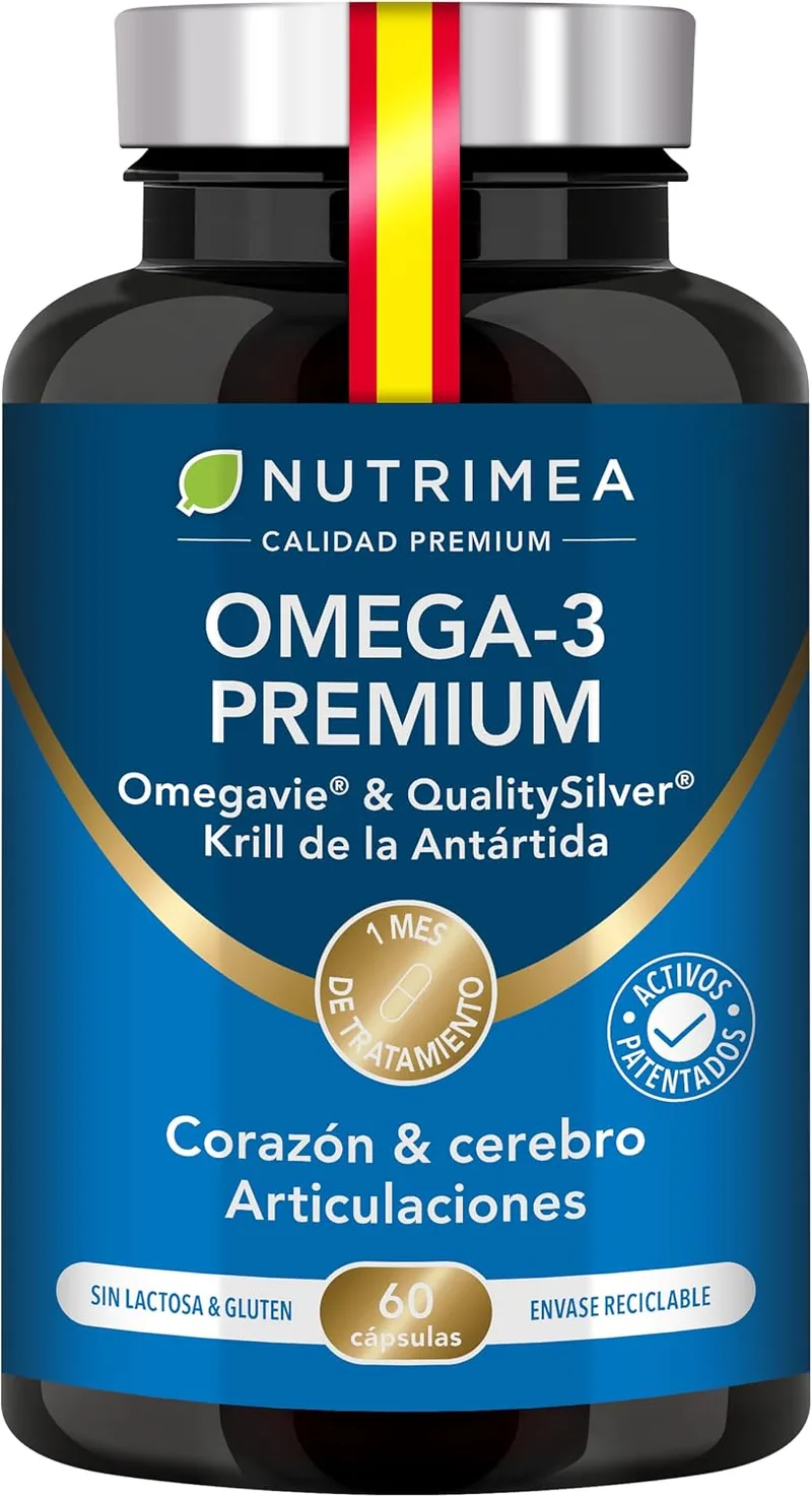 Laboratoires Nutrimea ▫️ Ómega 3 e krill antártico | Patente Omegavie® | 60 cápsulas | Óleo de peixe selvagem | Antioxidante natural | Funções cognitivas e sistema imunitário | Concentrado em astaxantina | Nutrimea