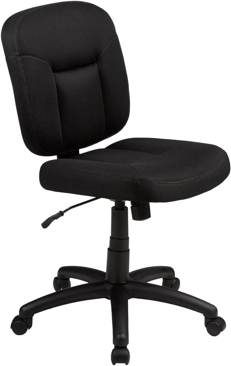 Amazon Basics ▫️ Cadeira de escritório com encosto almofadado, amiga das costas, ajustável em altura, montagem fácil, 65 P x 61 L x 87,5-98 A cm, preto